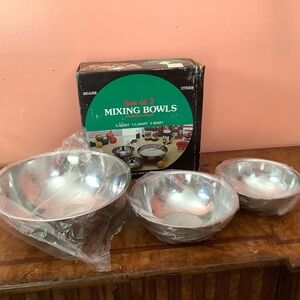 Sears Stainless Steel Mixing Bowls - Silver Set of 3 Open Box